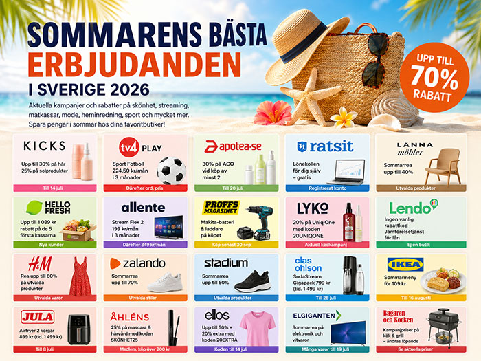 Sommarens bästa aktuella erbjudanden i Sverige 2026